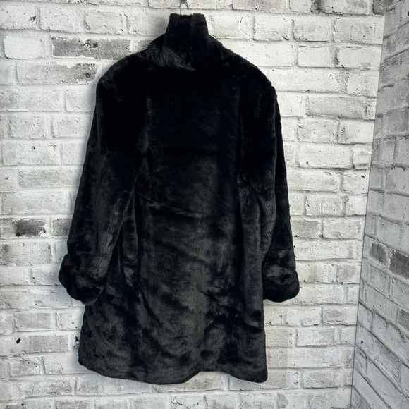 Vintage Faux Fur Mid Thigh Black Coat - Picture 6 of 12